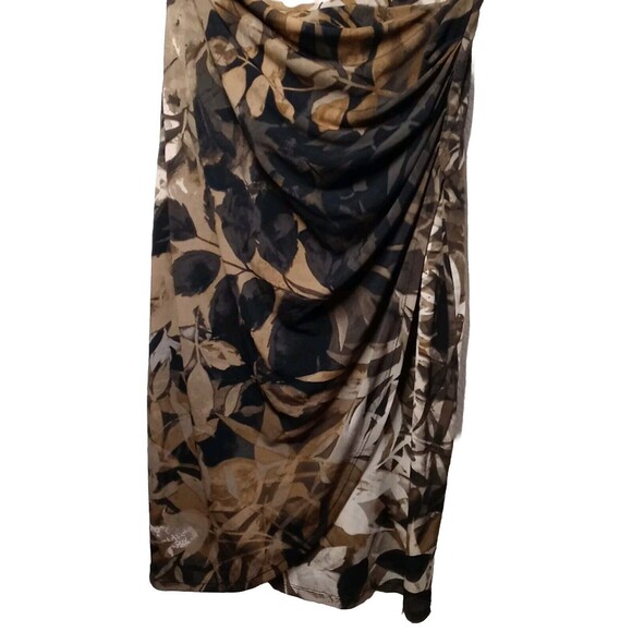 Vtg Dressbarn Floral Leaf Print Maxi Dress Size 4 - Picture 2 of 5